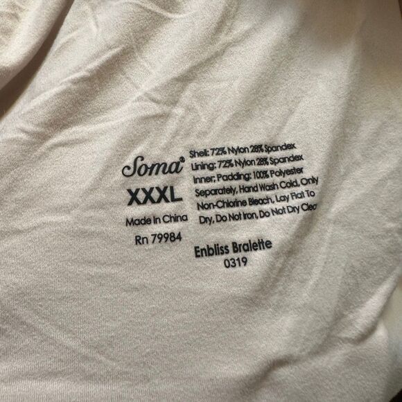 Soma nude soft no wire XXXL comfortable Enbliss bralette - Picture 3 of 3